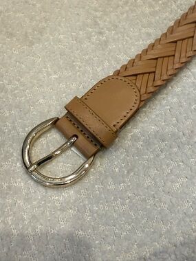 J. Crew Braided Leather Belt in Tan